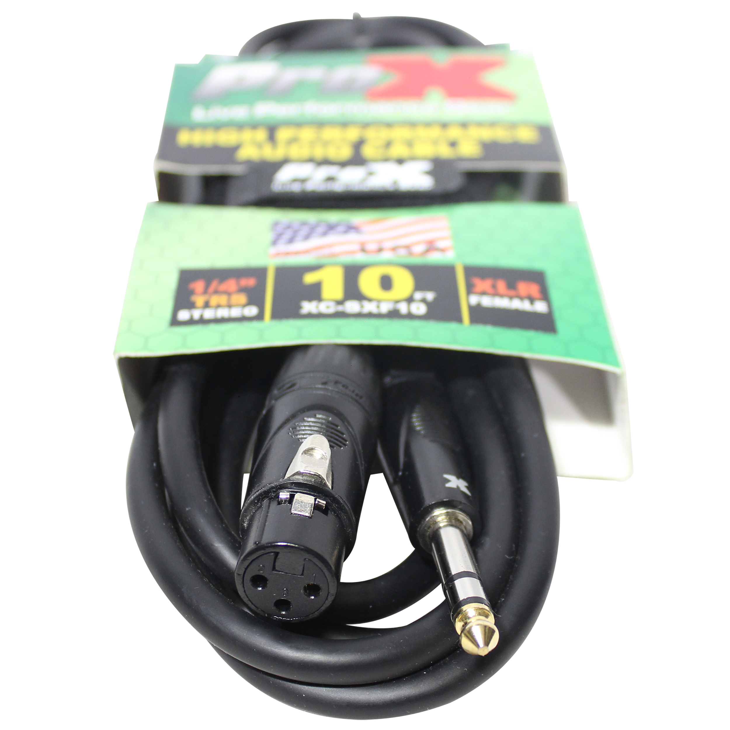 50PCS 10 Ft. Balanced 1/4" TRS to XLR3-F High Performance Audio Cable
