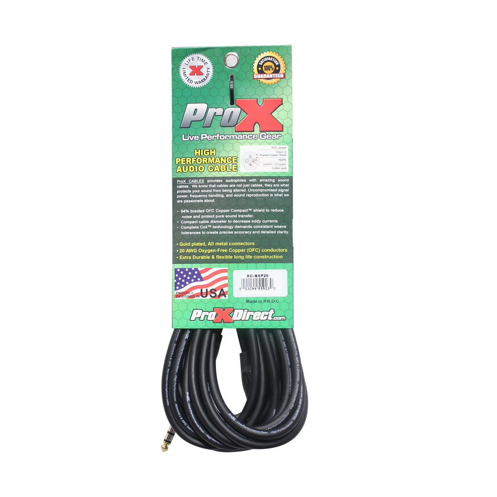 40PCS 25 Ft. Balanced 1/4" TRS to XLR3-F High Performance Audio Cable