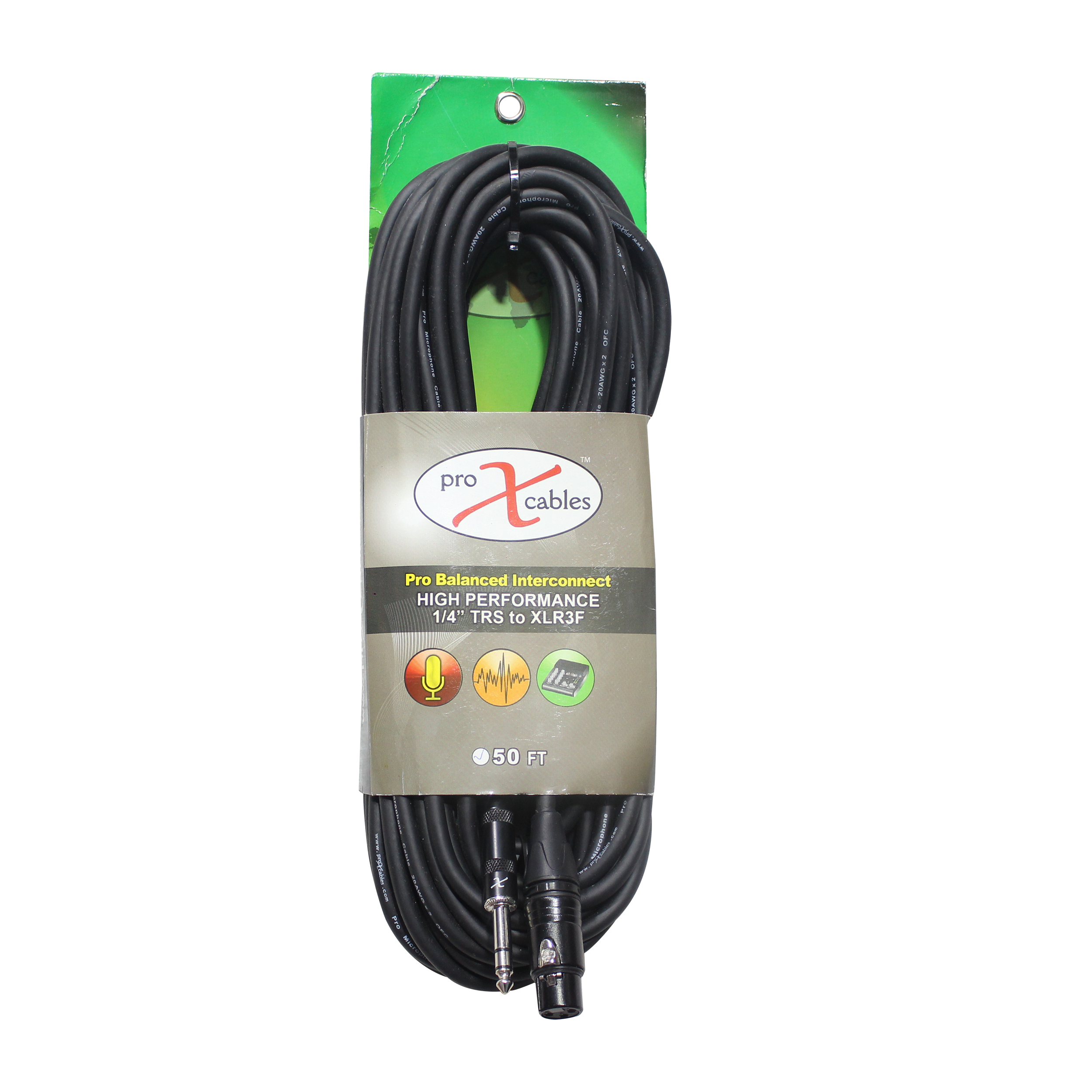 50 Ft. Balanced 1/4" TRS-M to XLR3-F High Performance Audio Cable