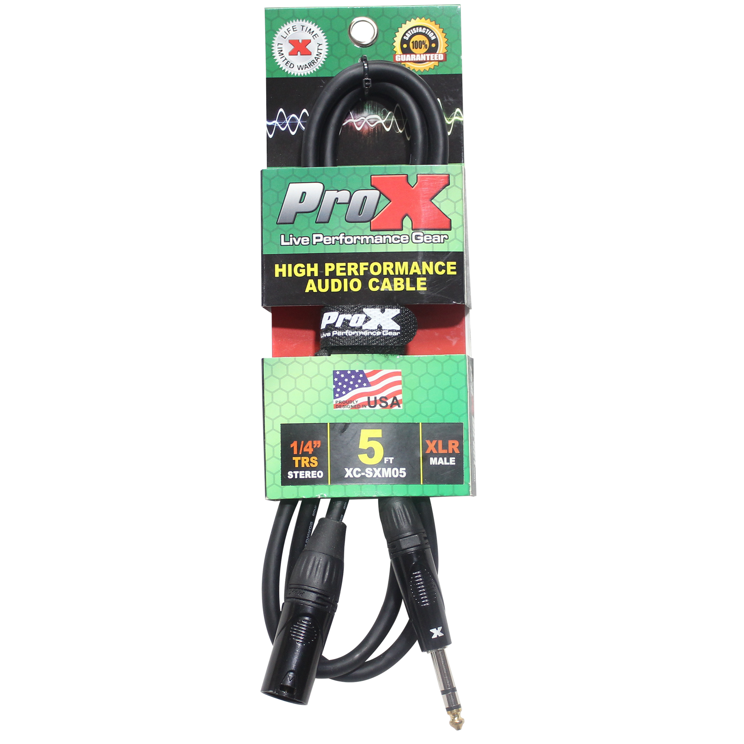 5 Ft. Balanced XLR3-M to 1/4" TRS-M High Performance Audio Cable