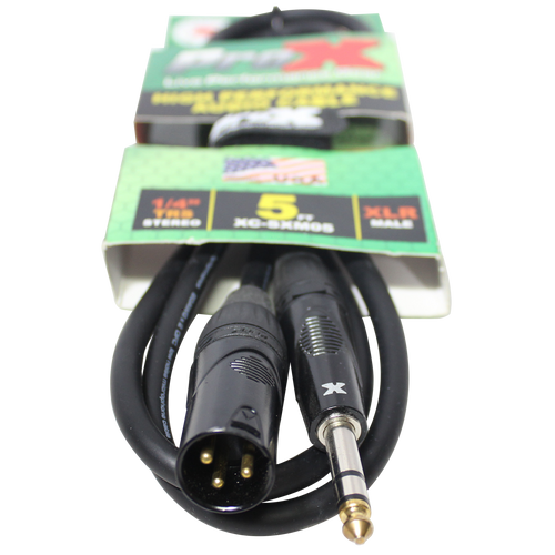 10PCS 5 Ft. Balanced XLR3-M to 1/4" TRS-M High Performance Audio Cable