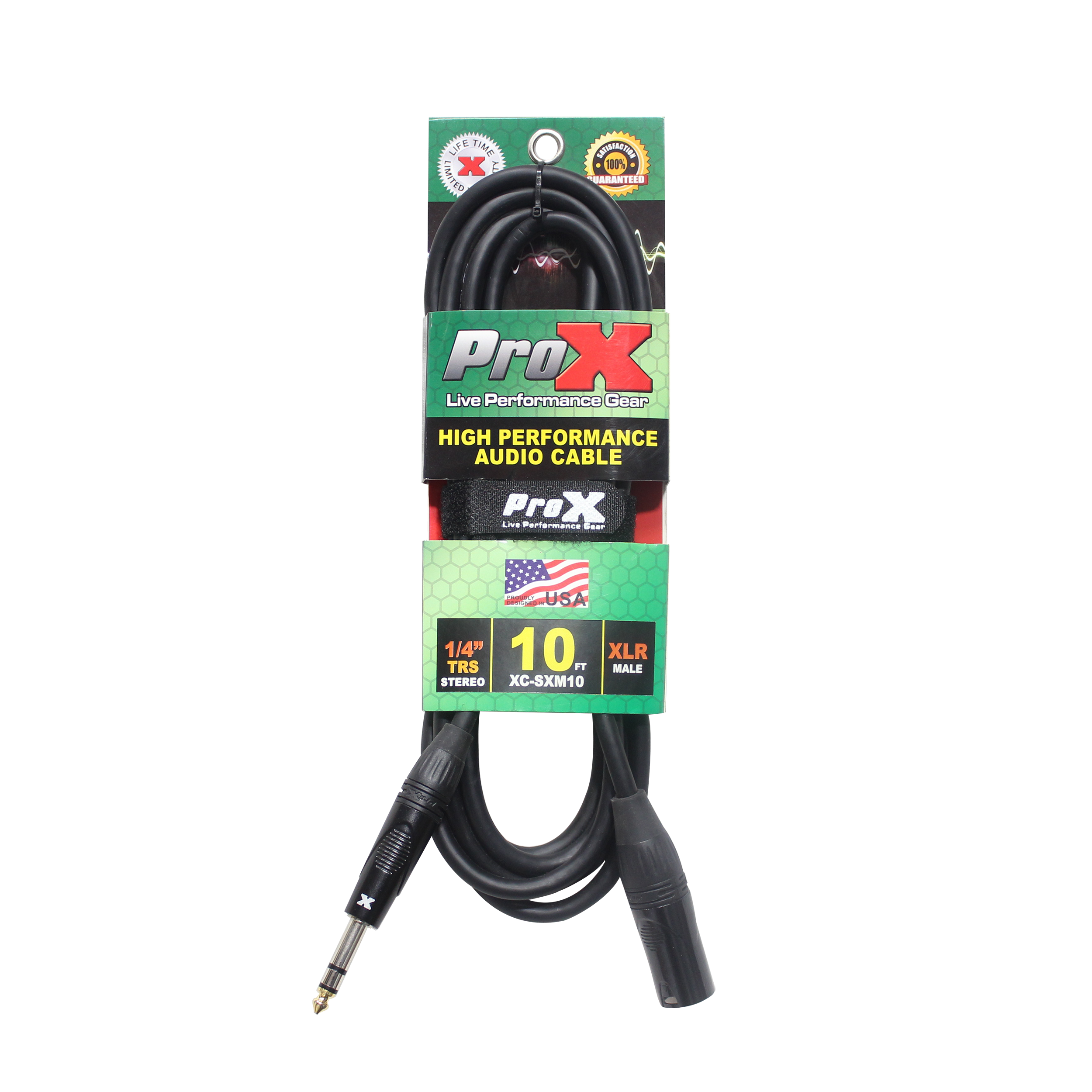 50PCS 10 Ft. Balanced XLR3-M to 1/4 TRS-M High Performance Audio Cable