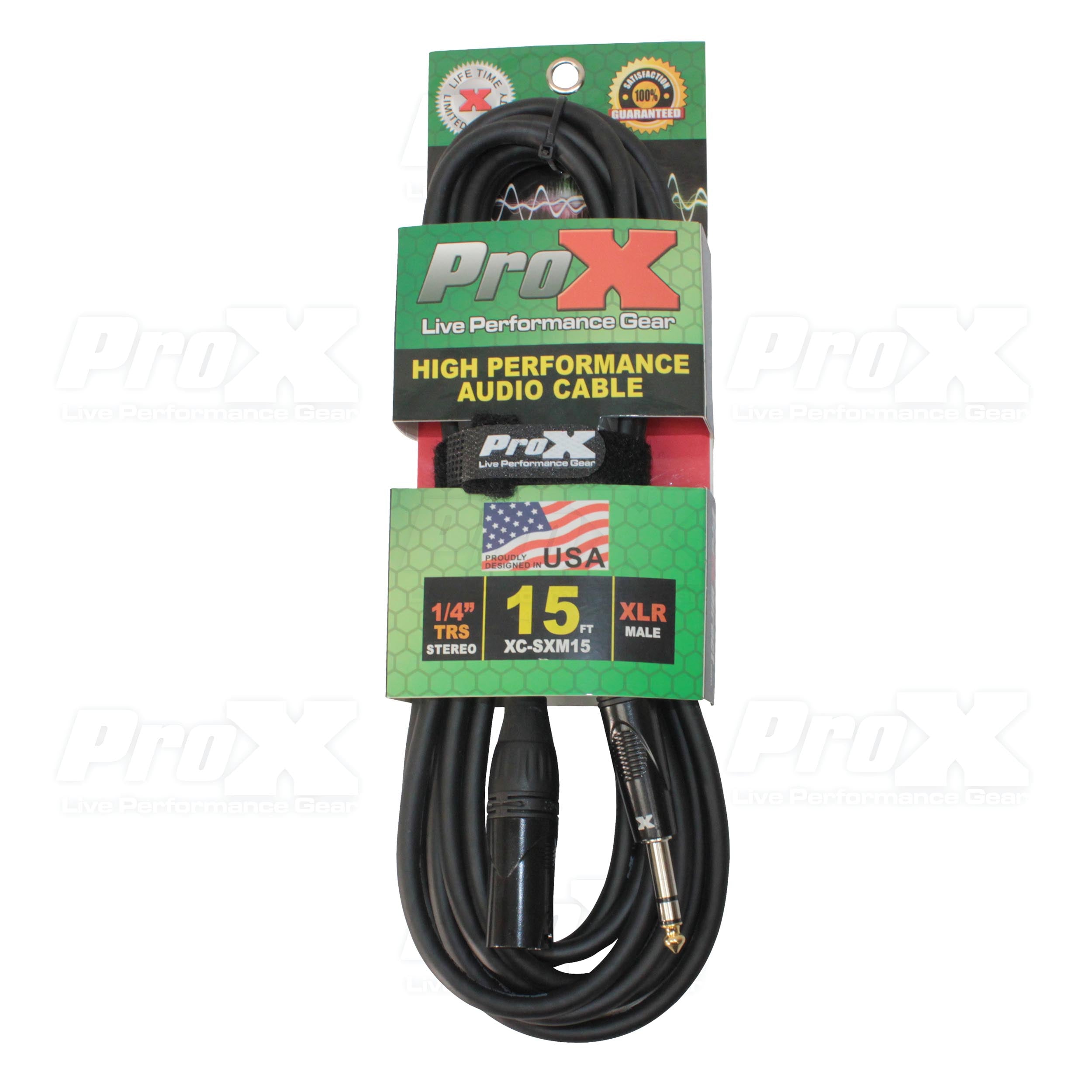 50PCS 15 Ft.  Balanced 1/4" TRS to XLR-M