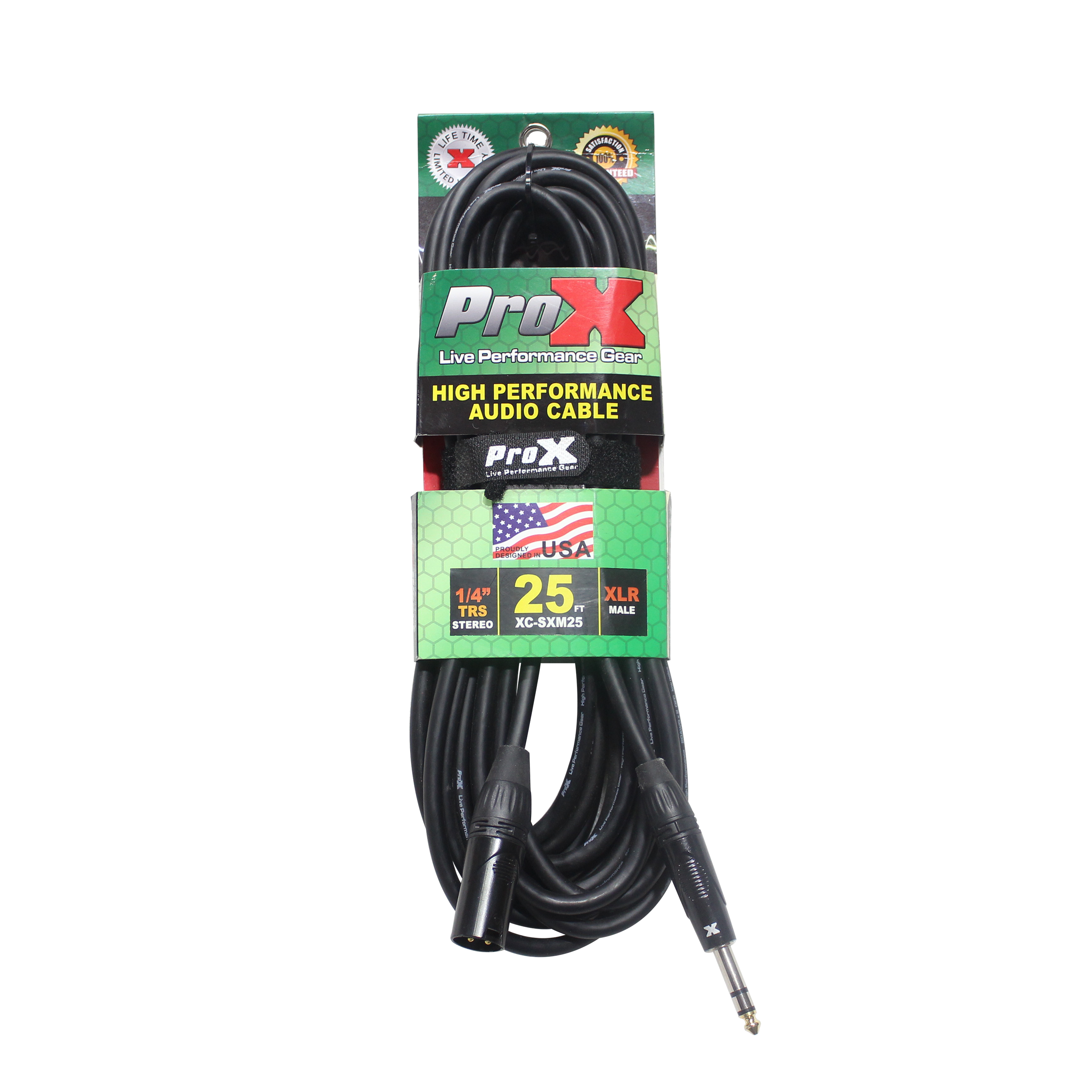 25 Ft. Balanced XLR-M to 1/4 TRS-M High Performance Audio Cable