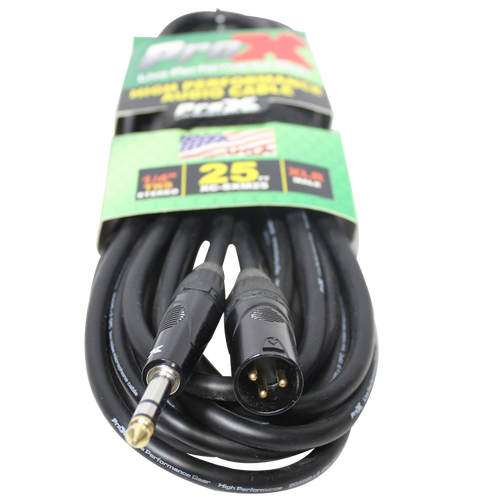 10PCS 25 Ft. Balanced XLR-M to 1/4 TRS-M High Performance Audio Cable