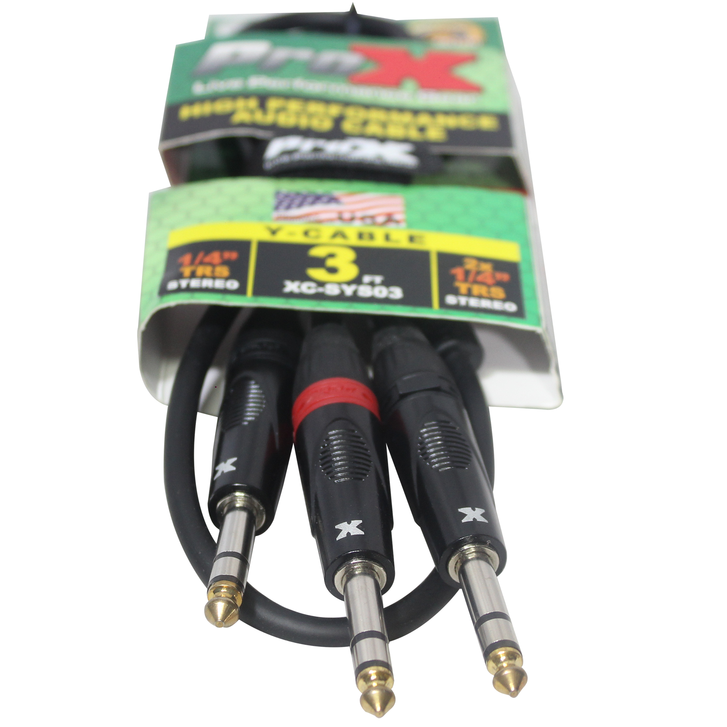 10PCS 3 Ft. 1/4" TRS-M to Dual 1/4" TRS-M High Performance Audio Cable