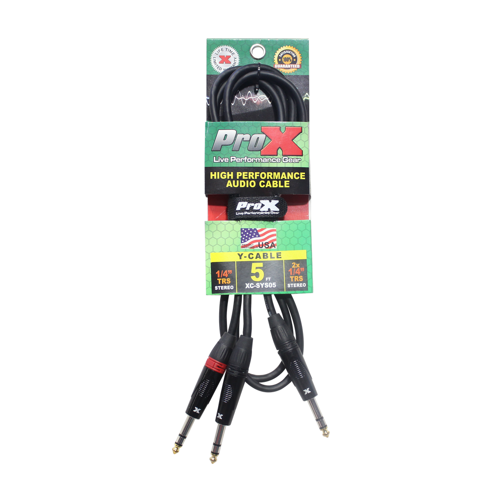 10PCS 5 Ft. 1/4" TRS-M to Dual 1/4" TRS-M High Performance Audio Cable