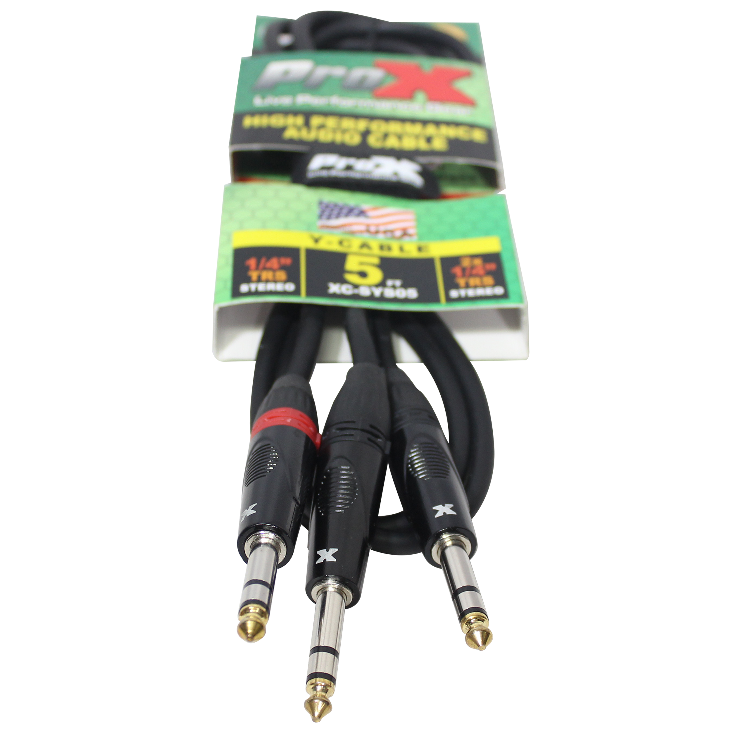 10PCS 5 Ft. 1/4" TRS-M to Dual 1/4" TRS-M High Performance Audio Cable