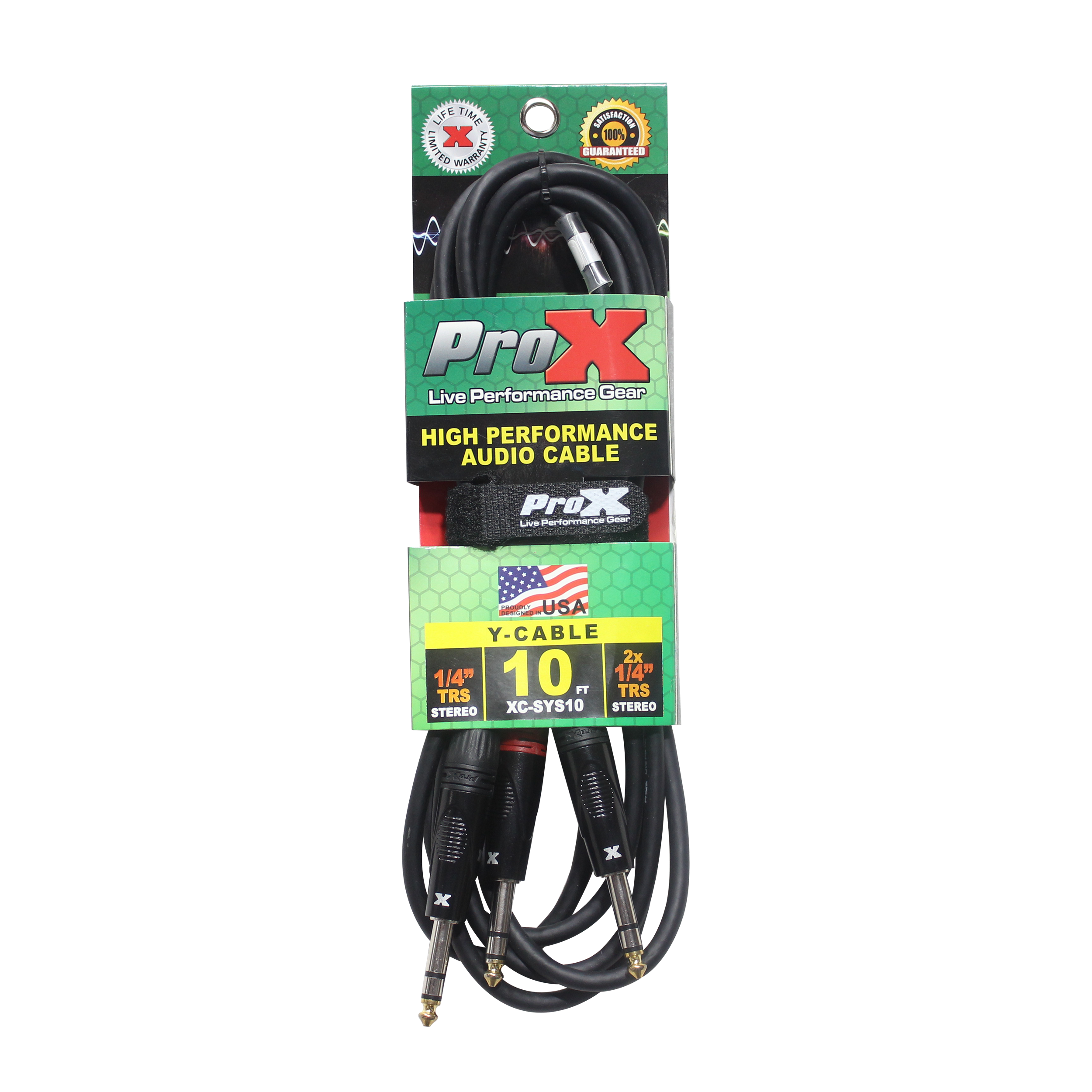 50PCS 10 Ft. 1/4" TRS-M to Dual 1/4" TRS-M High Performance Audio Cable