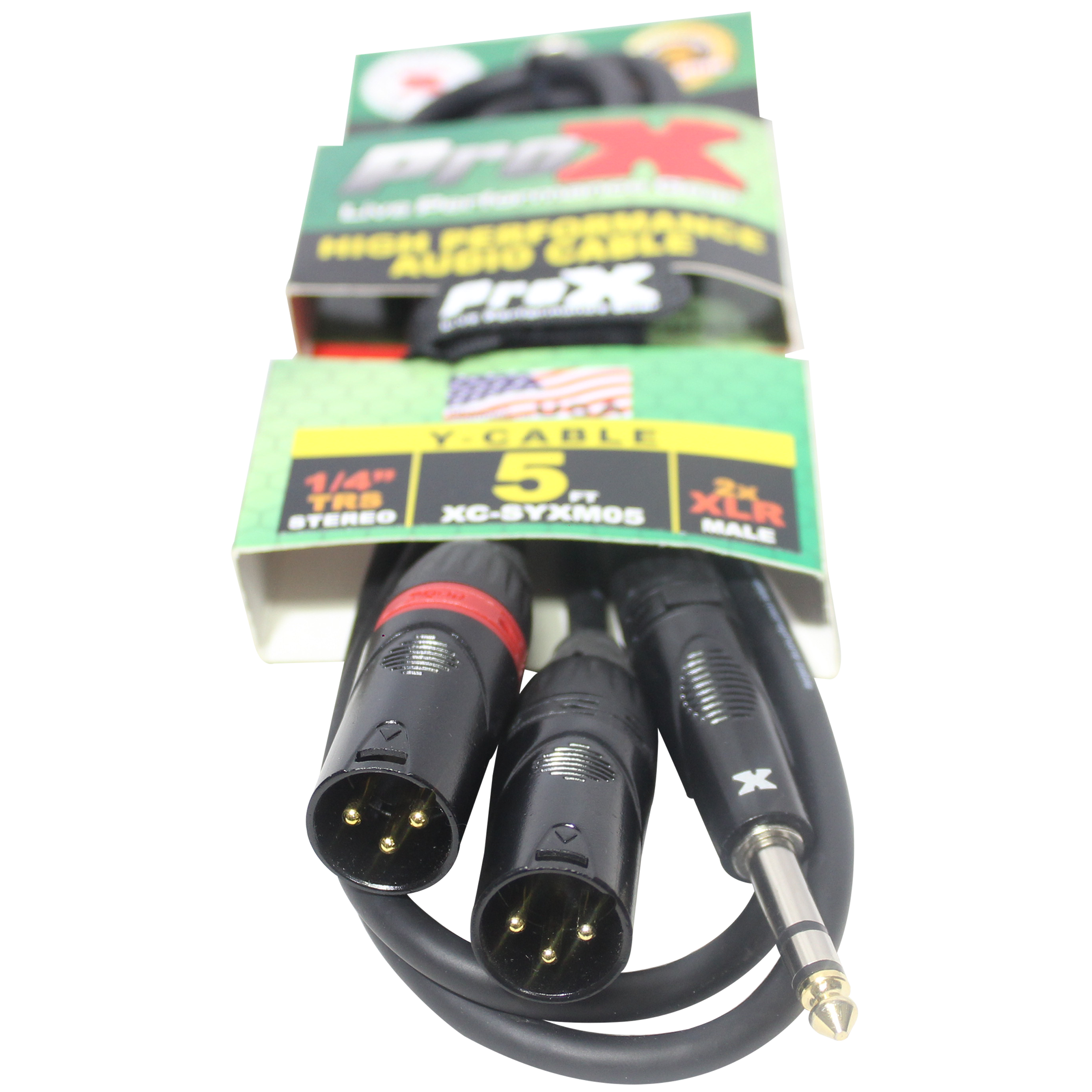 10PCS 5 Ft. 1/4" TRS-M Stereo to Dual XLR3-M High Performance Y Cable