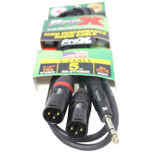 10PCS 5 Ft. 1/4" TRS-M Stereo to Dual XLR3-M High Performance Y Cable