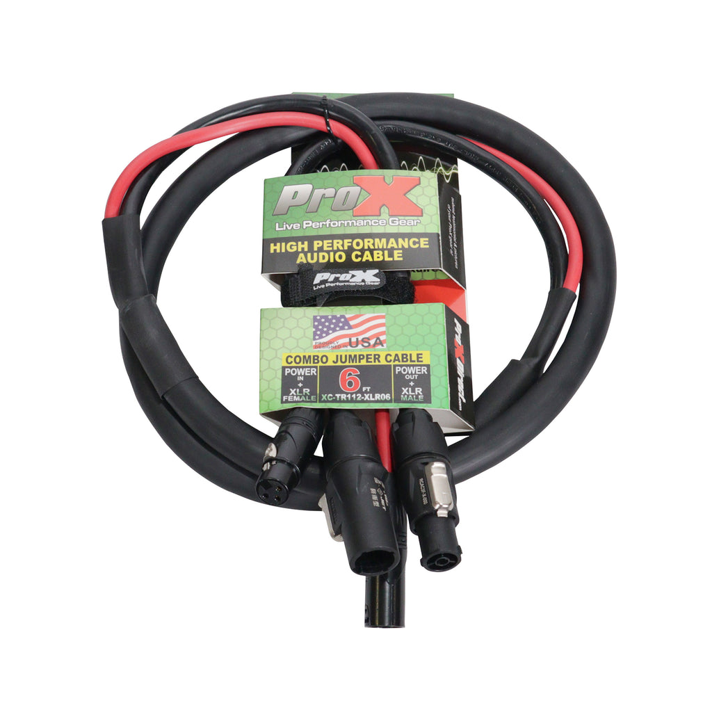 6' FT Dual Powerkon to XLR Dual Audio Combo Link Jumper Cable