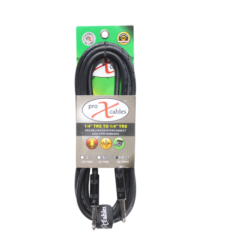 10PCS 10 Ft. Balanced 1/4" TRS-M to TRS-M High Performance Audio Cable