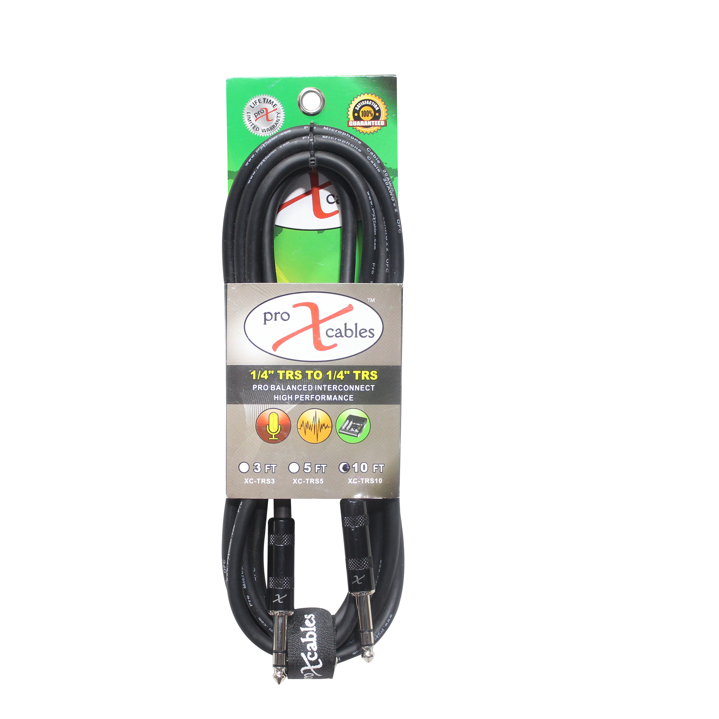 10 Ft. Balanced 1/4" TRS-M to TRS-M High Performance Audio Cable