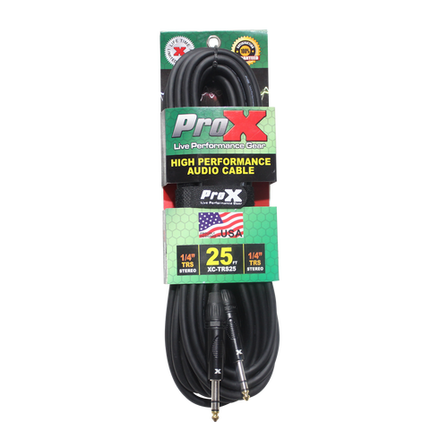 10PCS 25 Ft. Balanced  1/4" TRS-M to TRS-M High Performance Audio Cable