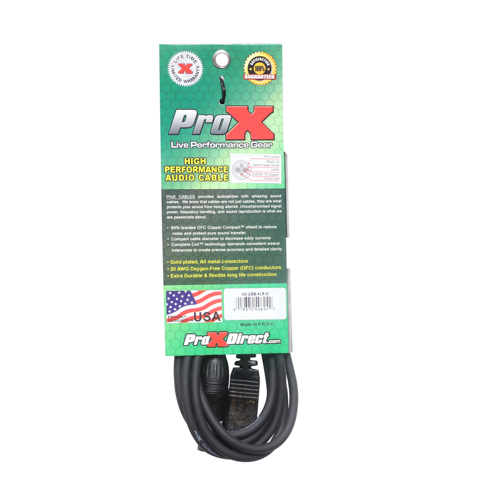 10 Ft XLR-F to USB High Performance Audio Cable