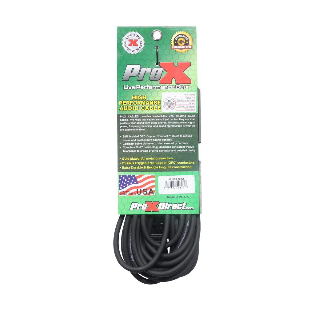 25 Ft XLR-F to USB High Performance Audio Cable