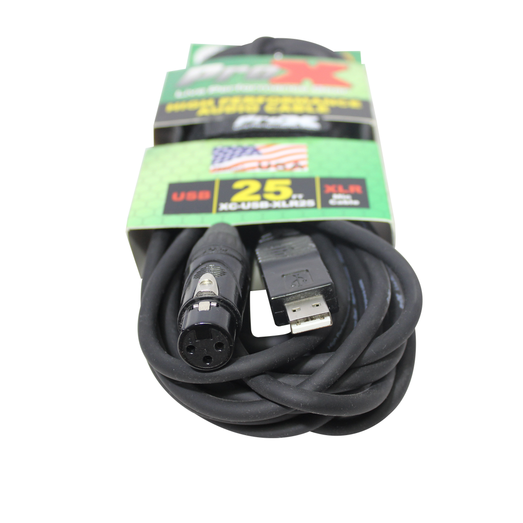 25 Ft XLR-F to USB High Performance Audio Cable