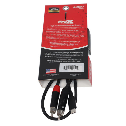 10PCS 3FT USB-C to Dual RCA