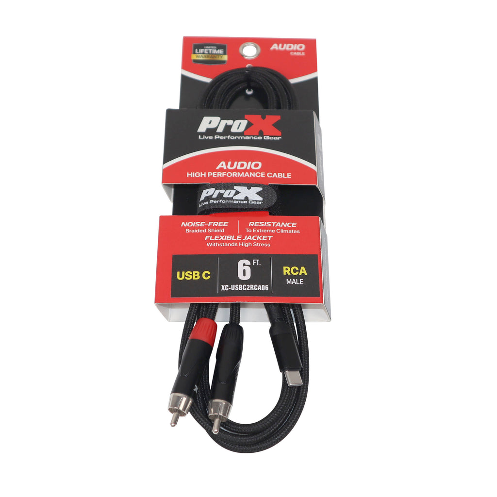 50PCS 6FT USB-C to Dual RCA