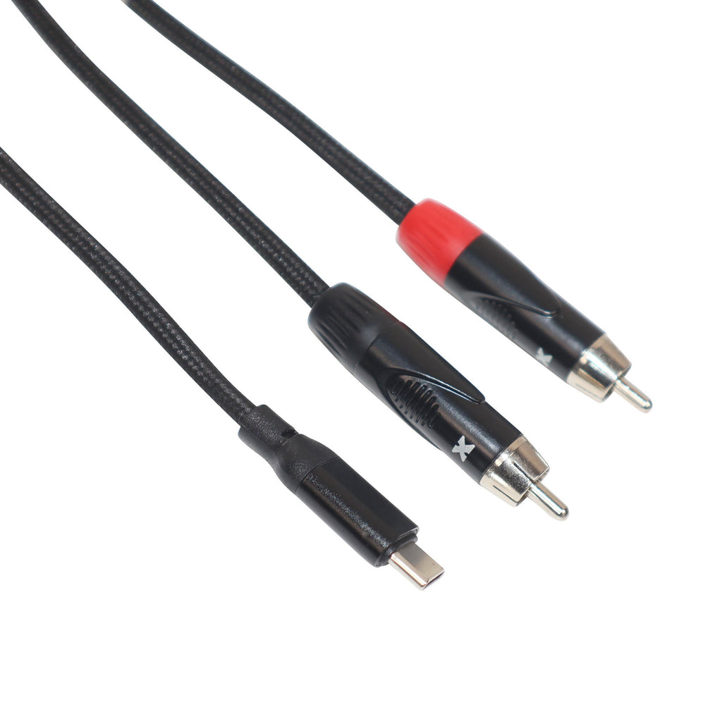 6FT USB-C to Dual RCA Smartphone and Laptop to Mixer, Amplifier, Powered Speaker and Console Interface