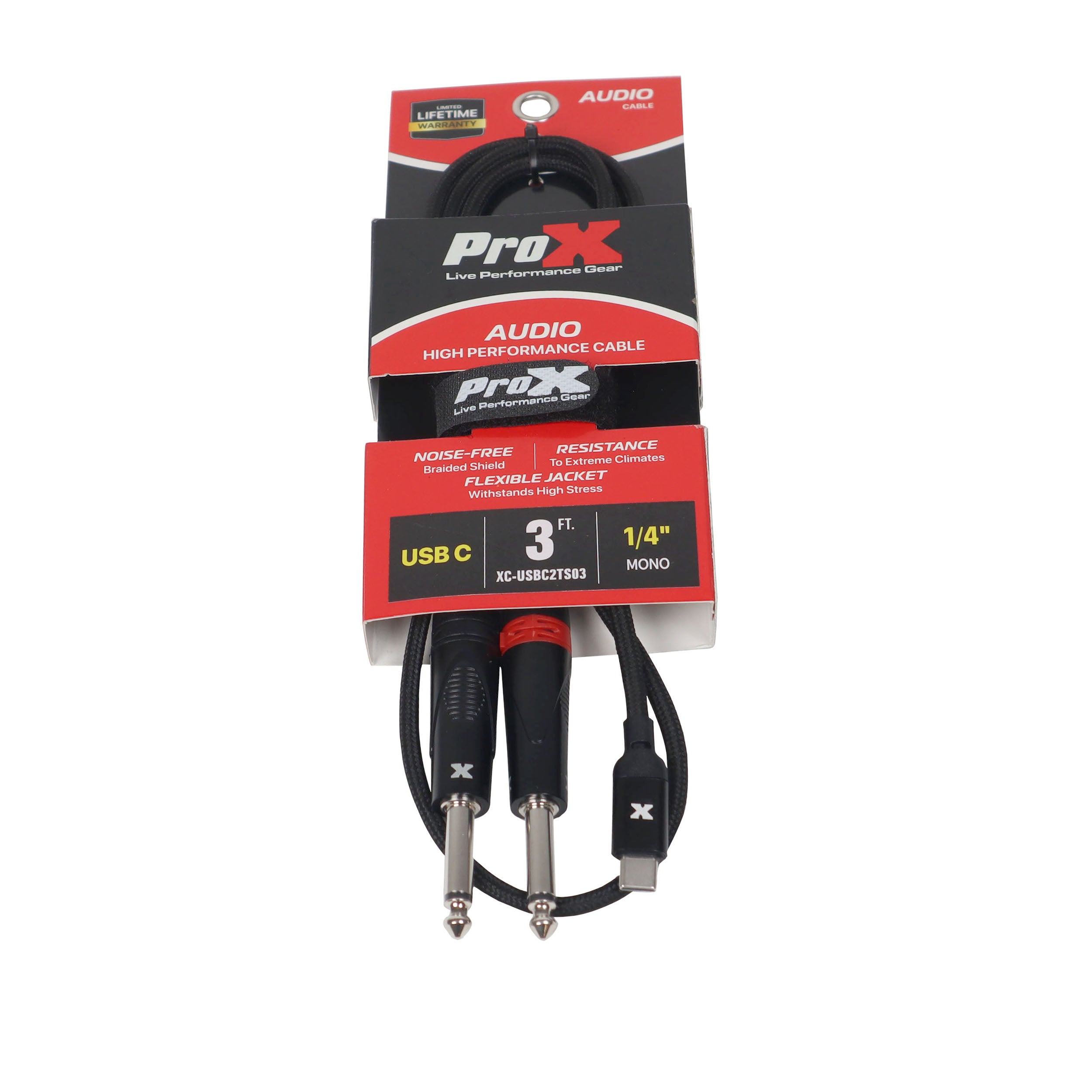 50PCS 3FT USB-C to Dual 1/4" TS