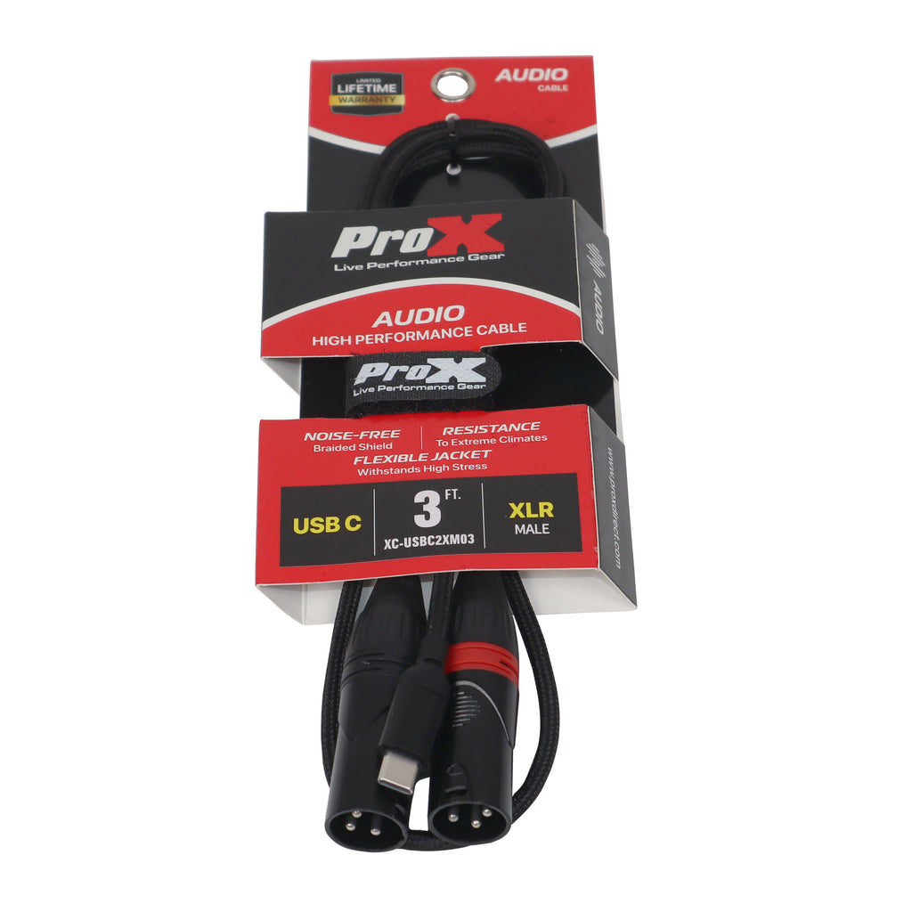 50PCS 3FT USB-C to Dual XLR-M
