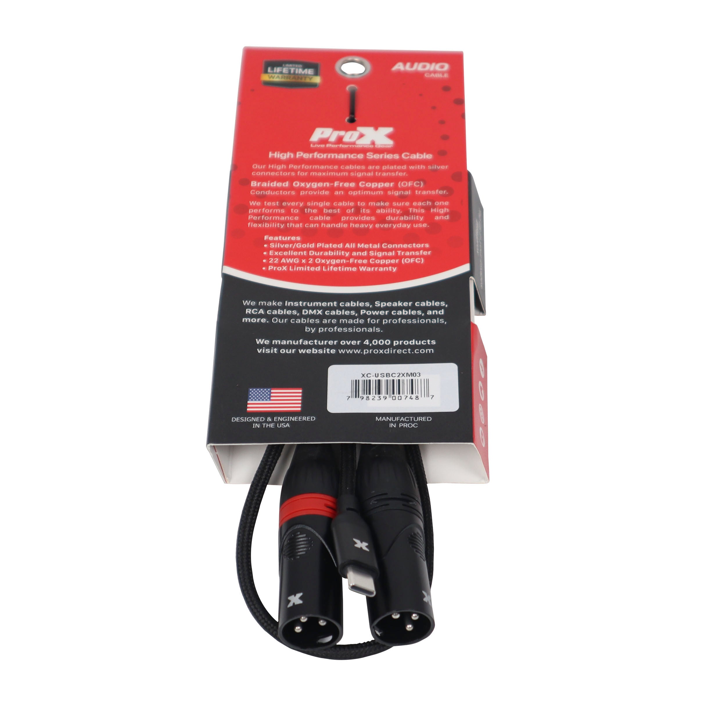 3FT USB-C to Dual XLR-M