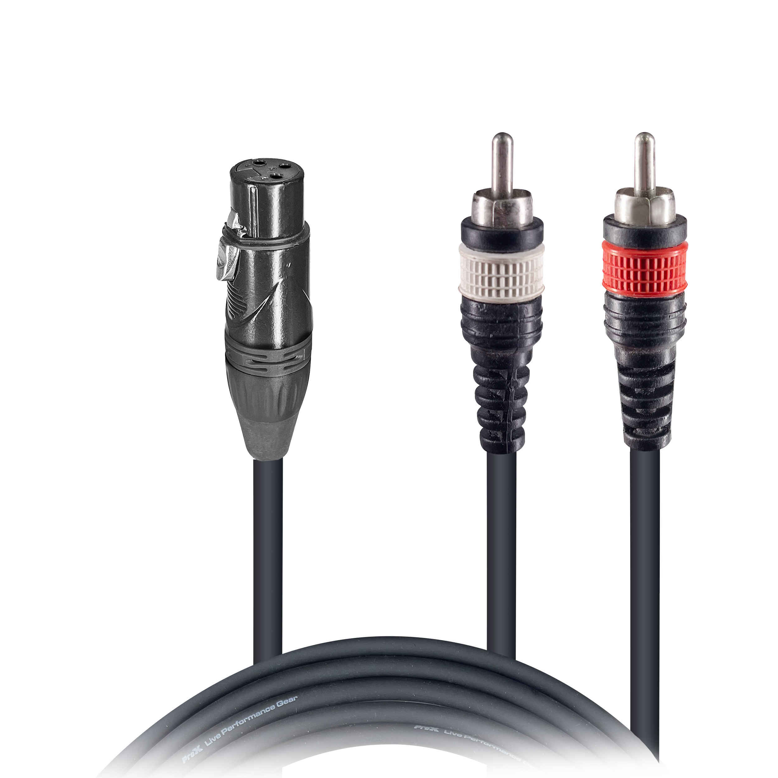 3' Ft Premium XLR Female to Dual RCA Splitter Duplicator Lead Y-Cable
