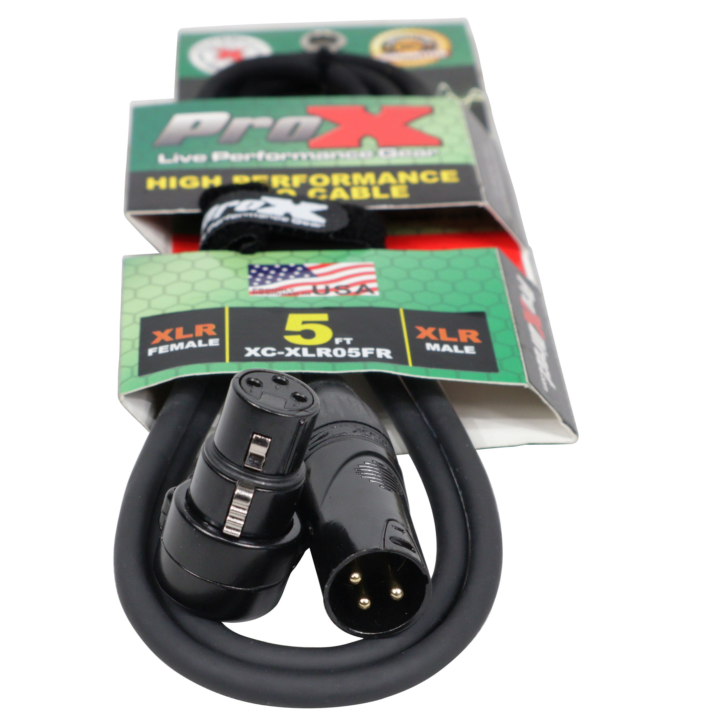 50PCS 5' Ft High Performance Right-angle XLR-F to XLR-M Audio Balanced Cable