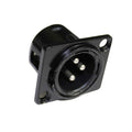 Panel Mount XLR-3 PIN Male Connector | Black