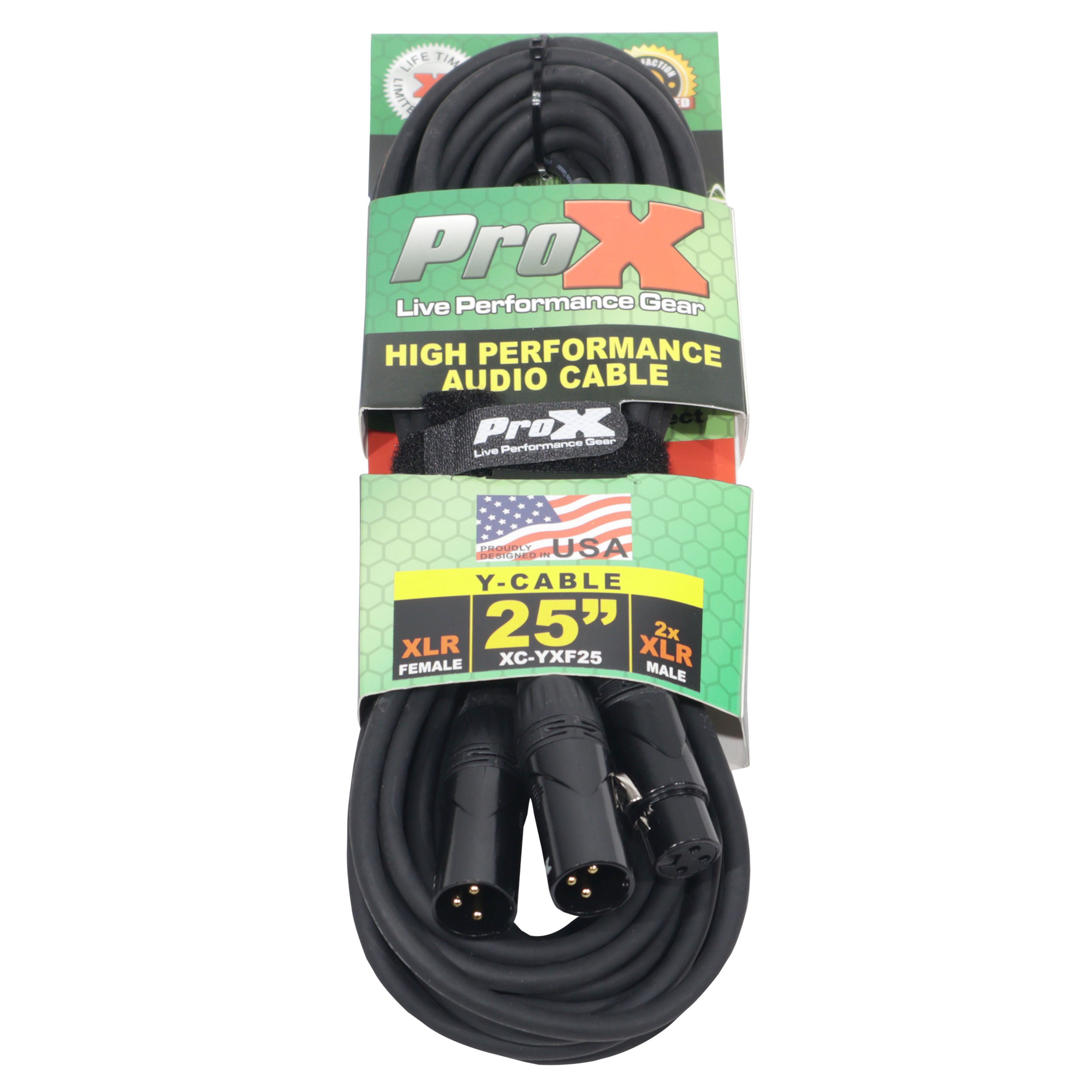 10PCS 25' Ft High Performace Y-Cable XLR-F to Dual XLR-M Audio Cable