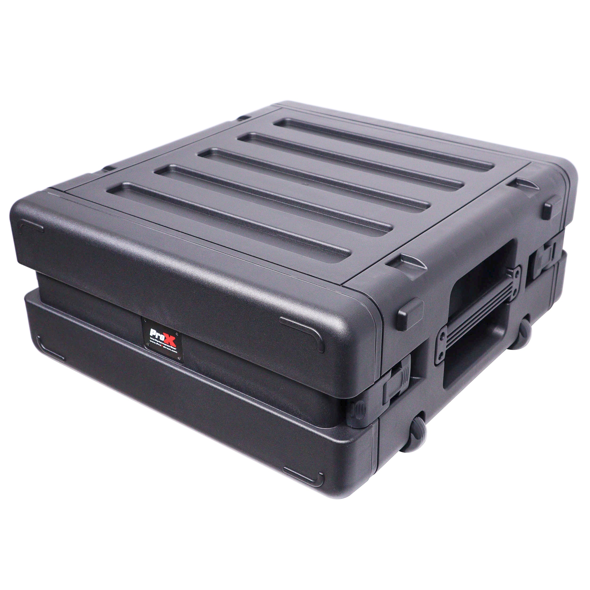 UltronX 4U Rack Air Tight Water Sealed ABS Case with Retractable Pull Out Handle and Wheels