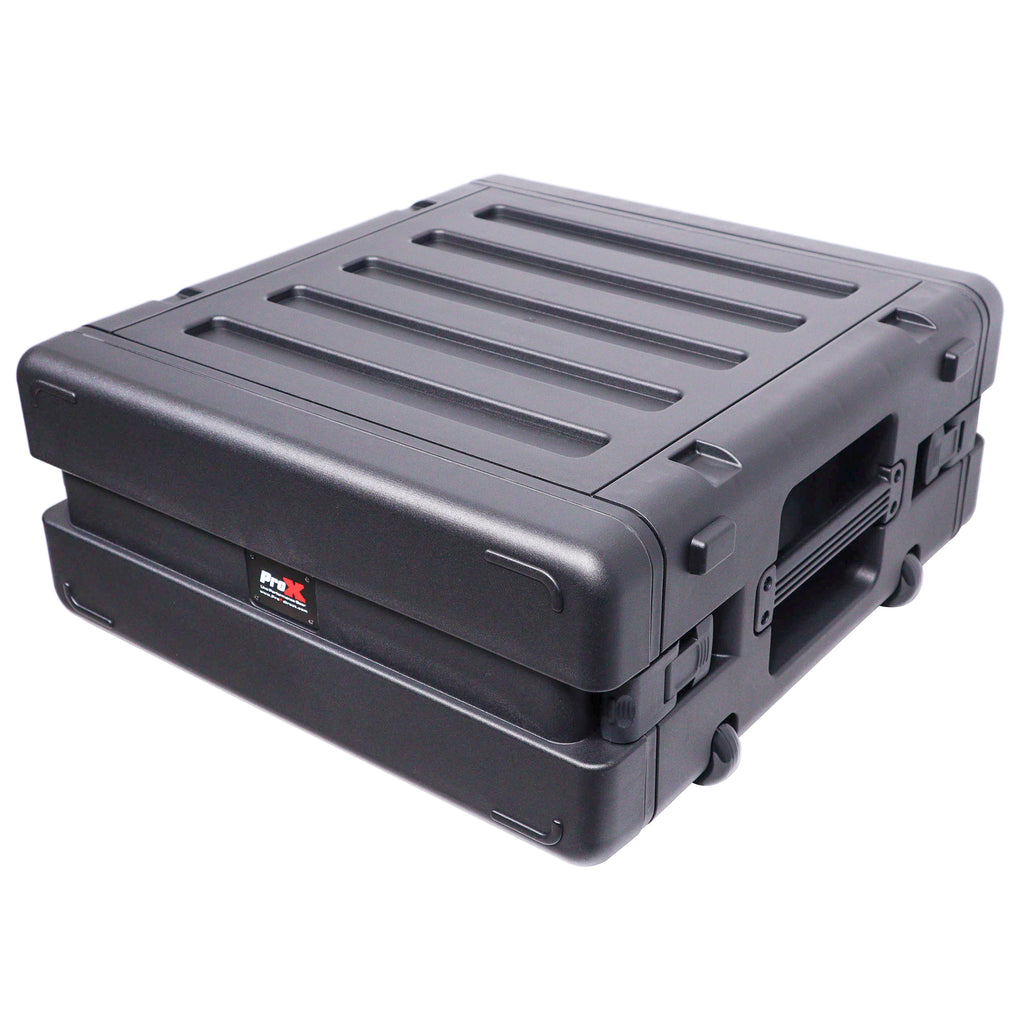 UltronX 4U Rack Air Tight Water Sealed ABS Case with Retractable Pull Out Handle and Wheels