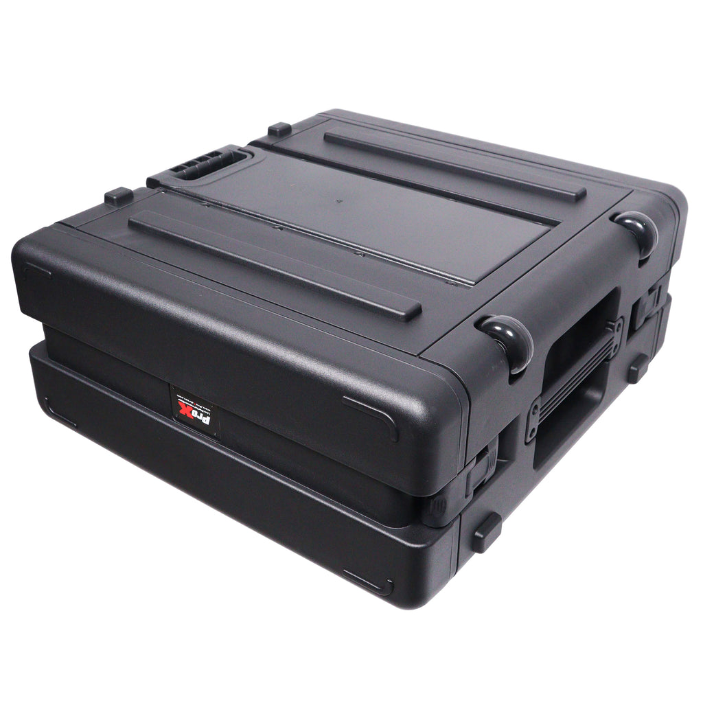 UltronX 4U Rack Air Tight Water Sealed ABS Case with Retractable Pull Out Handle and Wheels