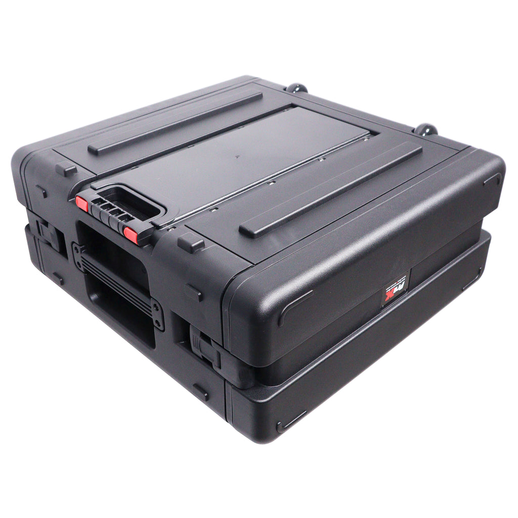 UltronX 4U Rack Air Tight Water Sealed ABS Case with Retractable Pull Out Handle and Wheels