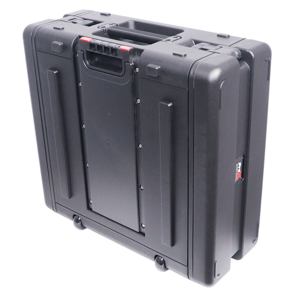 UltronX 4U Rack Air Tight Water Sealed ABS Case with Retractable Pull Out Handle and Wheels