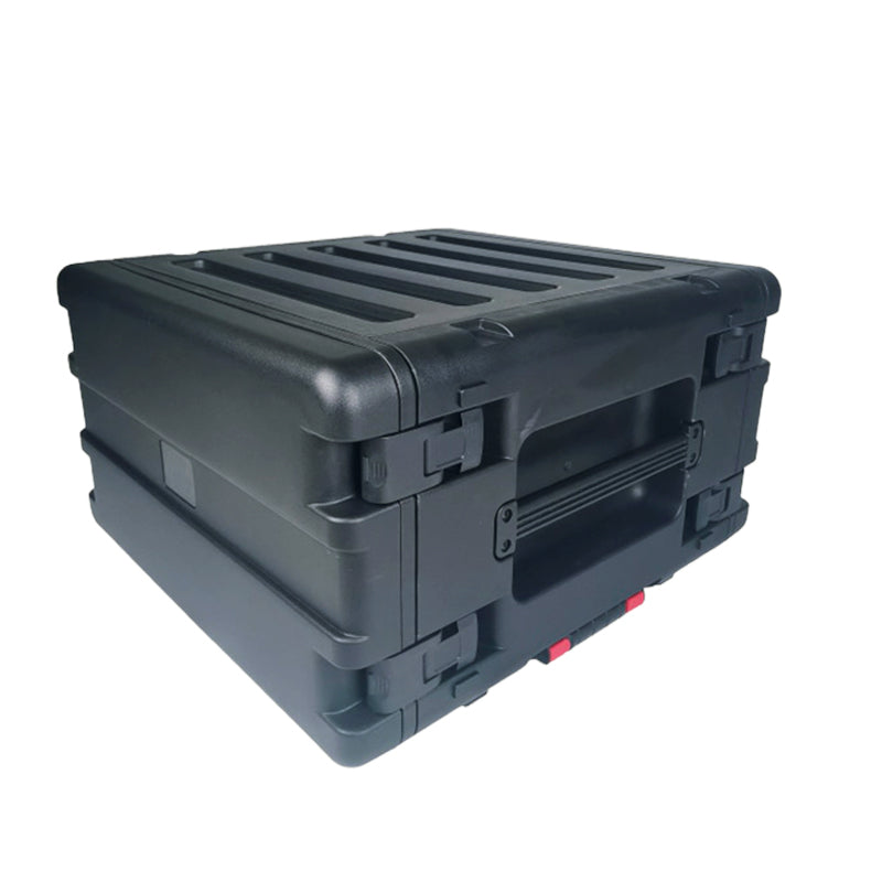 UltronX 6U Rack Air Tight Water Sealed ABS Case with Retractable Pull Out Handle and Wheels