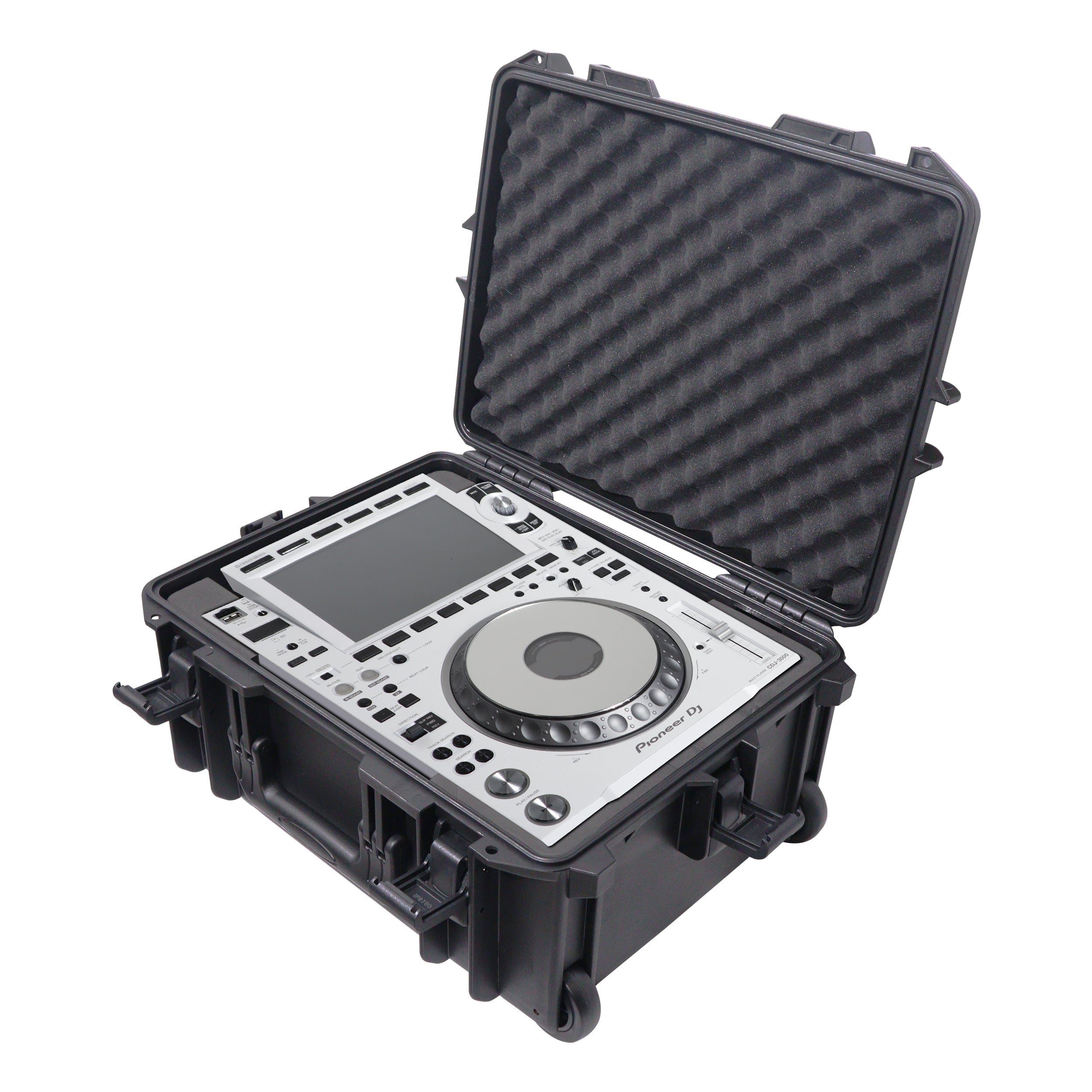 UltronX Watertight Case Holds Pioneer CDJ-3000 Yamaha DM3 / 12" Mixers with Handle and Wheels
