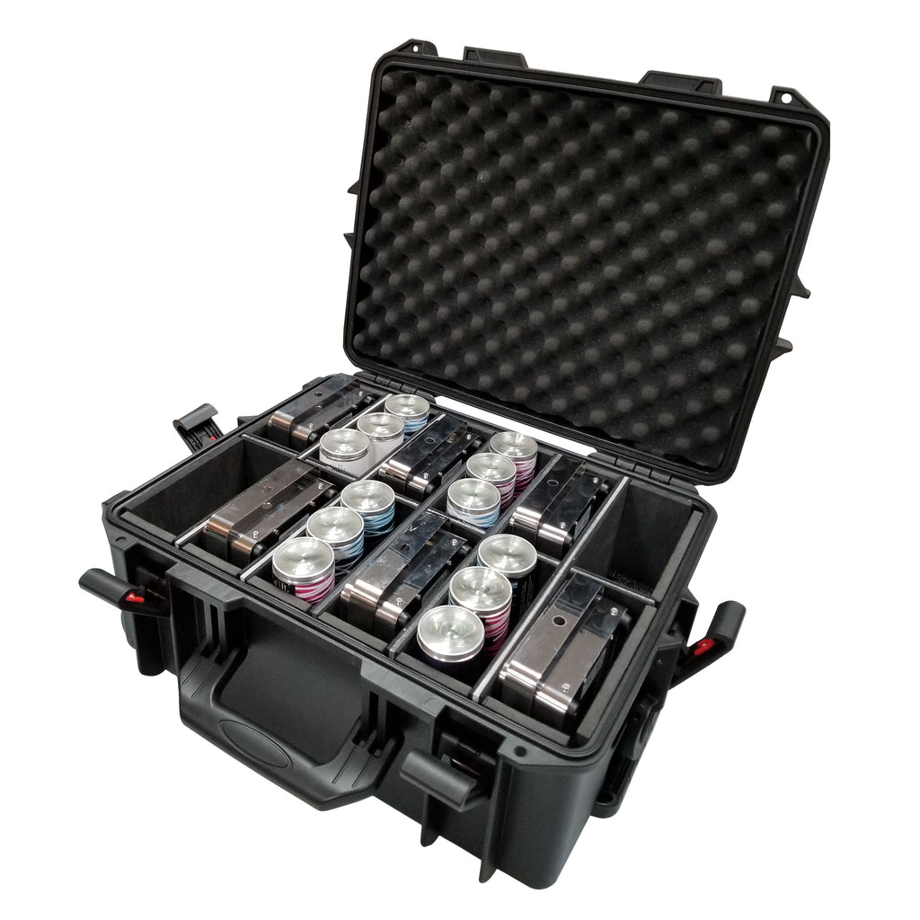 UltronX Watertight Case for 12 ApeLabs MAXI Lights W-Extendable Handle and Wheels