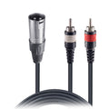 50PCS 10' Ft Premium XLR Male to Dual RCA Splitter Duplicator Lead Y-Cable