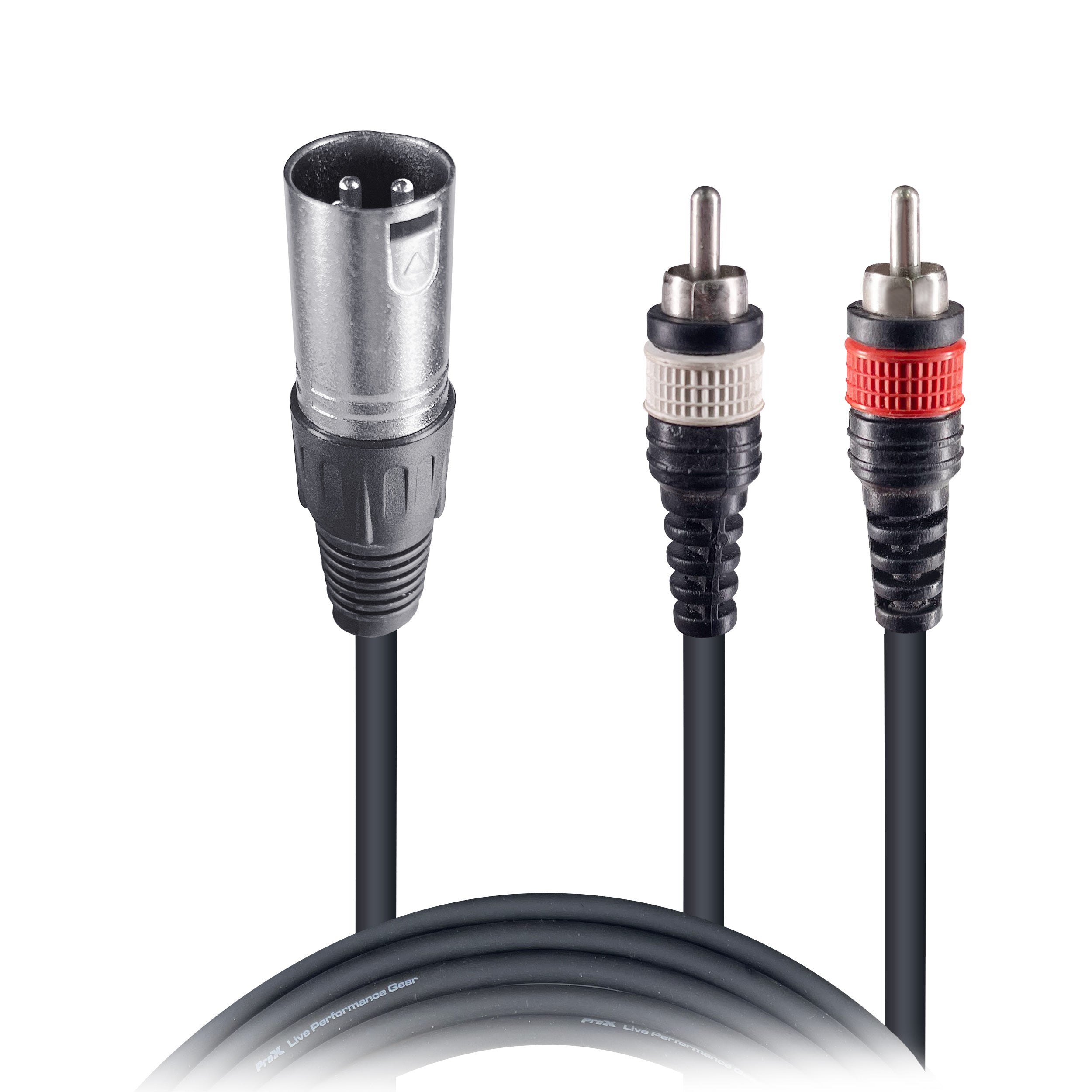 50PCS 10' Ft Premium XLR Male to Dual RCA Splitter Duplicator Lead Y-Cable