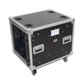10U 20" Deep Vertical Rack to Rack  Shock Mount Case with 2 Sliding Slam Doors & 4" Caster Wheels
