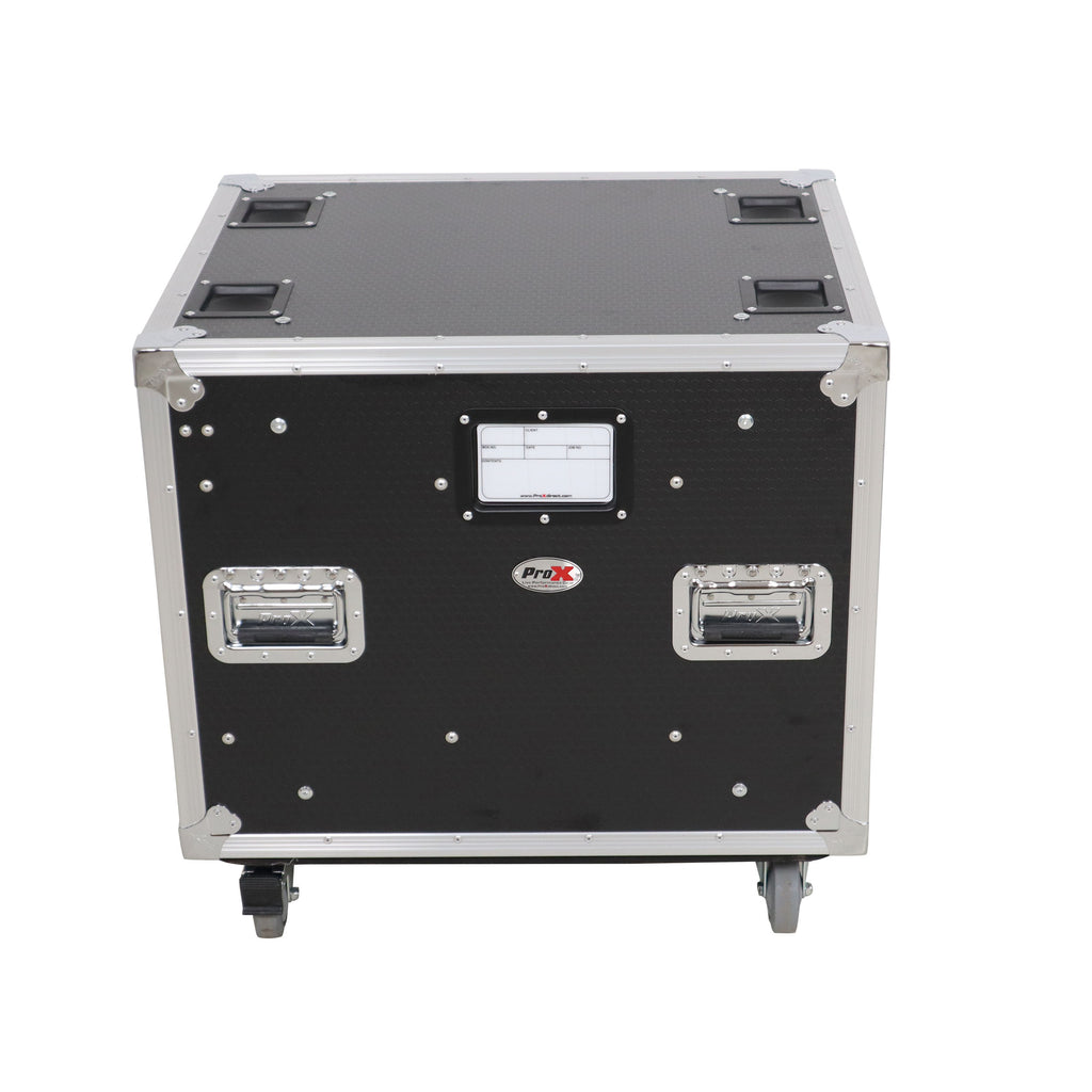 10U 20" Deep Vertical Rack to Rack  Shock Mount Case with 2 Sliding Slam Doors & 4" Caster Wheels