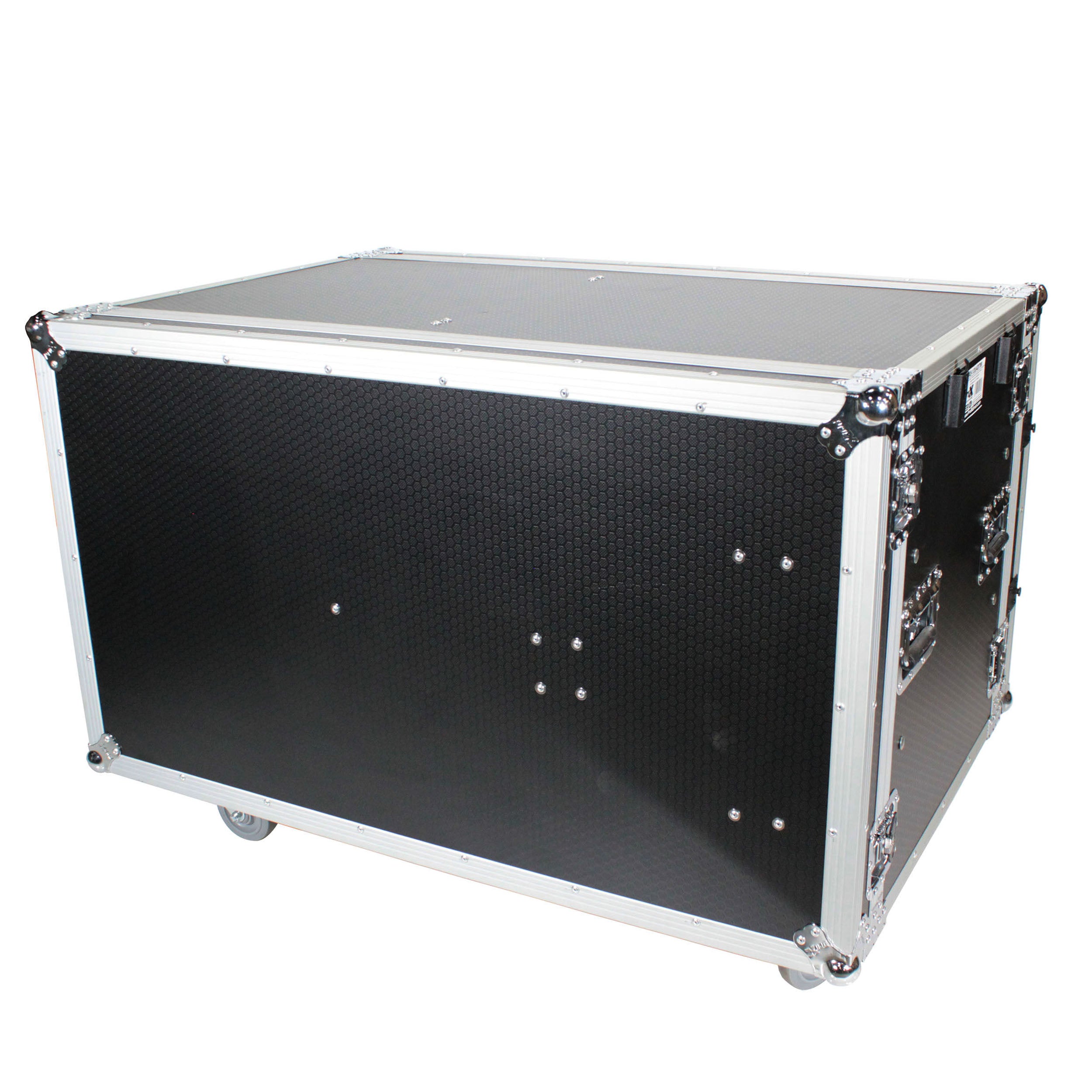 12U Shockproof Workstation Case W-Dual Side Table and Drawers | 24 In Rail to Rail