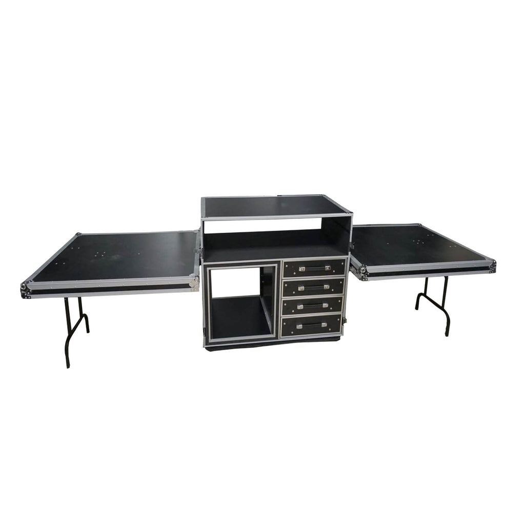 ATA Flight Style Mixing Console Case 12U Shockproof Rack (2) Side Tables