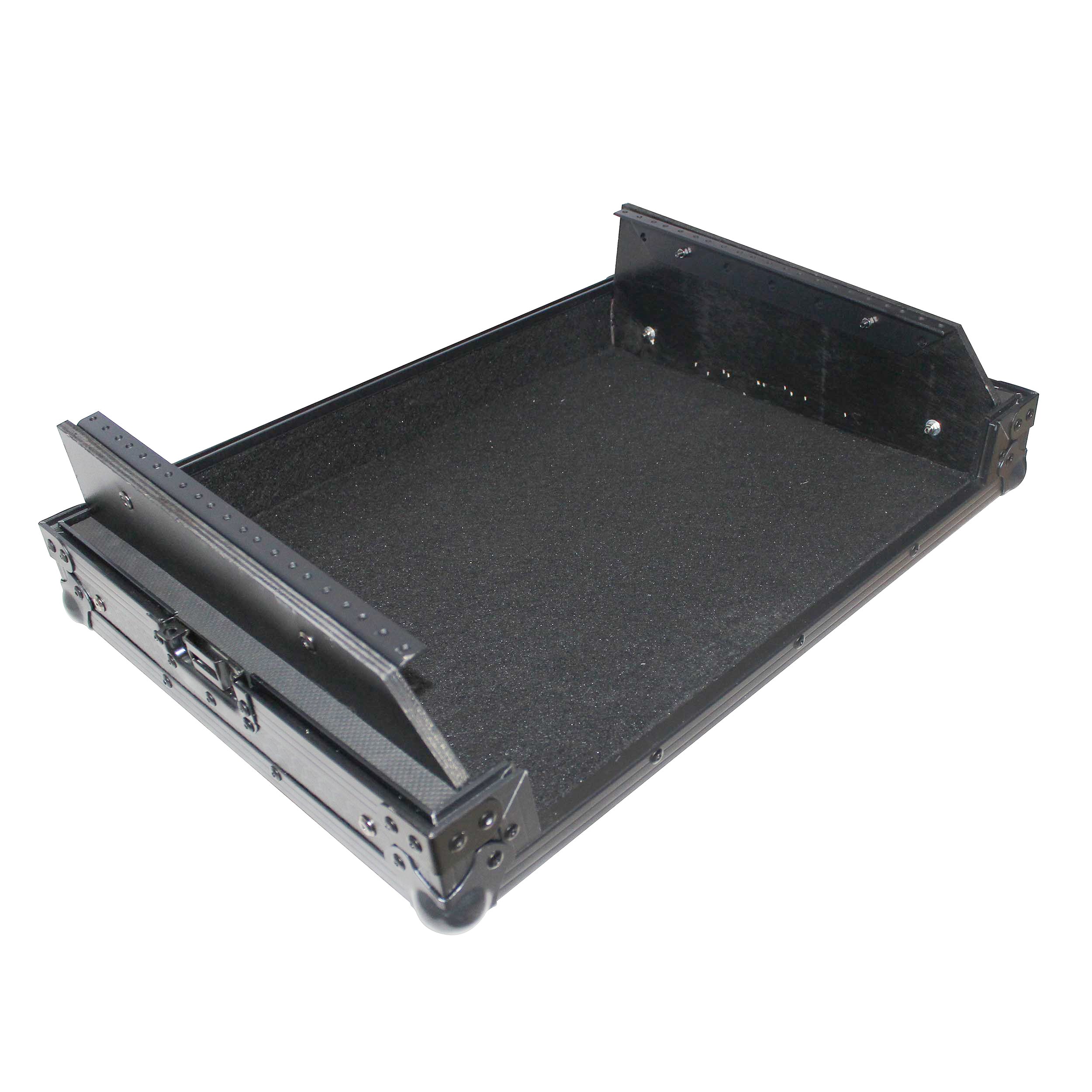 Flight Case for Gemini CDM-4000 19" Mixer W-7U Slant Rack Mount W-Removable Front Panel | Black on Black