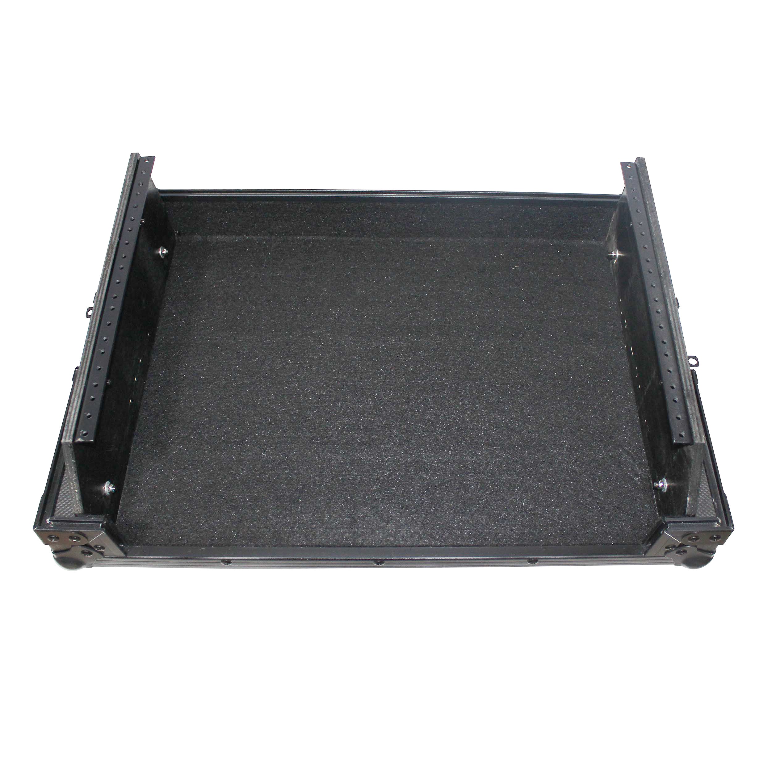 Flight Case for Gemini CDM-4000 19" Mixer W-7U Slant Rack Mount W-Removable Front Panel | Black on Black
