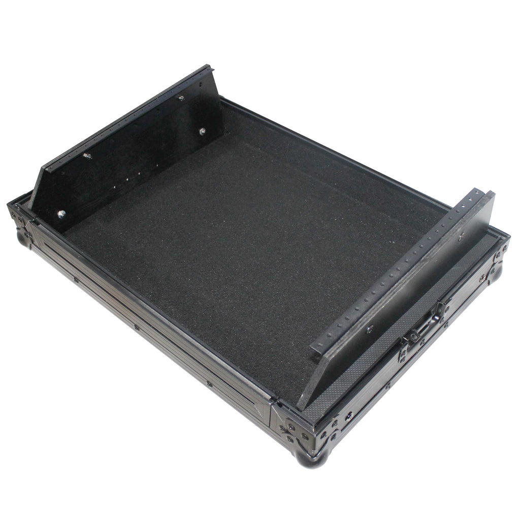 Flight Case for Gemini CDM-4000 19" Mixer W-7U Slant Rack Mount W-Removable Front Panel | Black on Black