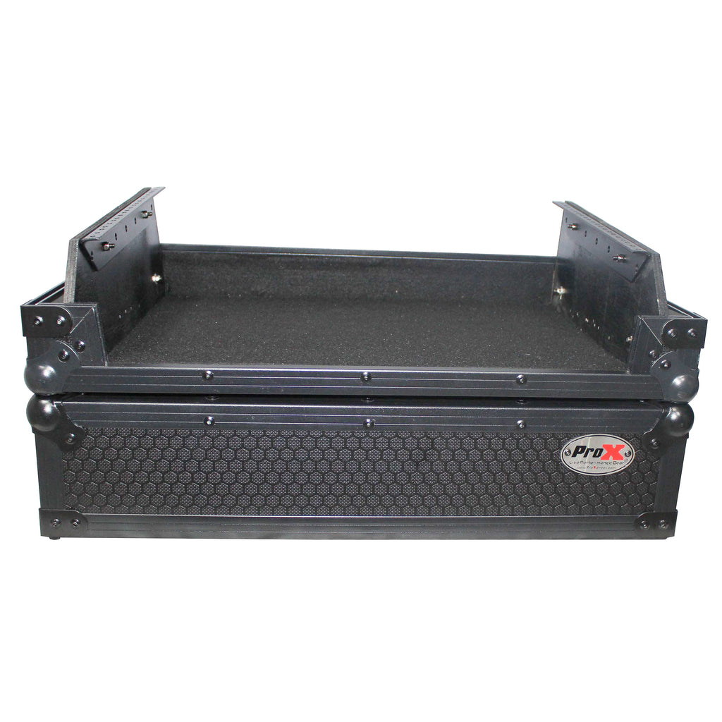 Flight Case for Gemini CDM-4000 19" Mixer W-7U Slant Rack Mount W-Removable Front Panel | Black on Black